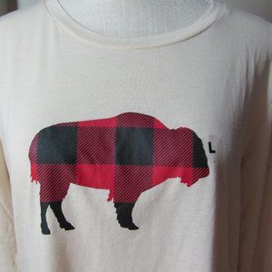 Columbia Plaid Buffalo Graphic T Shirt NWOT